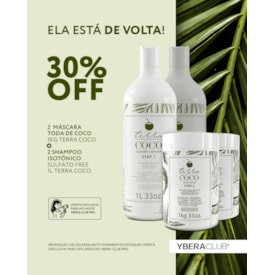 Combo 2 Shampoo Isotônico 1L + 2 Máscara Toda de Coco 1Kg - Terra Coco