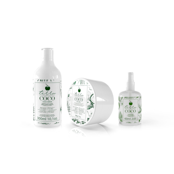 Combo Shampoo 300ml + Máscara Polpa de Coco Verde 200g + Elixir de Coco 60ml - Terra Coco
