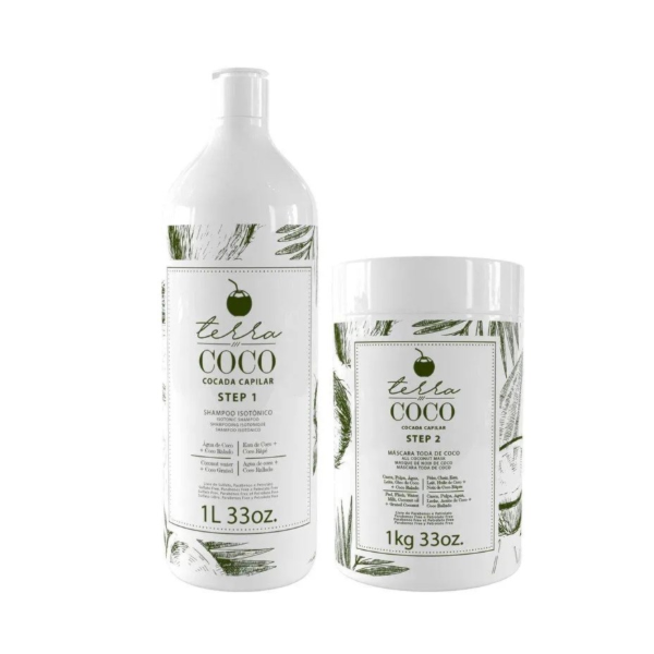 Kit Cocada Capilar - Shampoo Isotônico 1L + Máscara Toda de Coco 1kg | Ybera Terra Coco