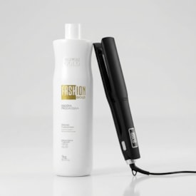 Prancha Alisadora Stylist + Escova Progressiva 1kg - Fashion Gold