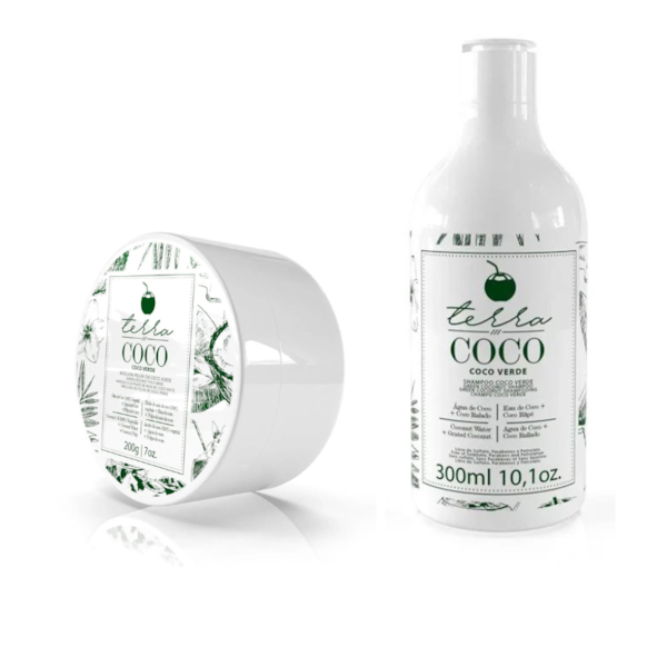 Shampoo Coco Verde 300ml + Máscara Polpa de Coco Verde 200g - Terra Coco